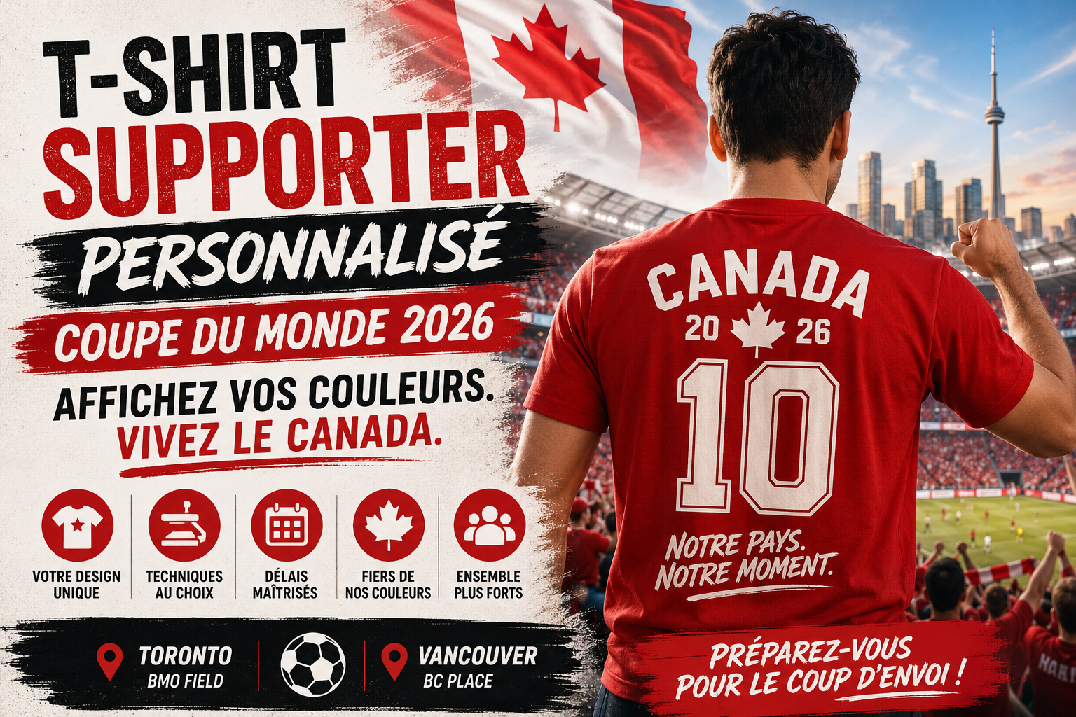 Créer son t-shirt de supporter personnalisé pour la Coupe du monde 2026