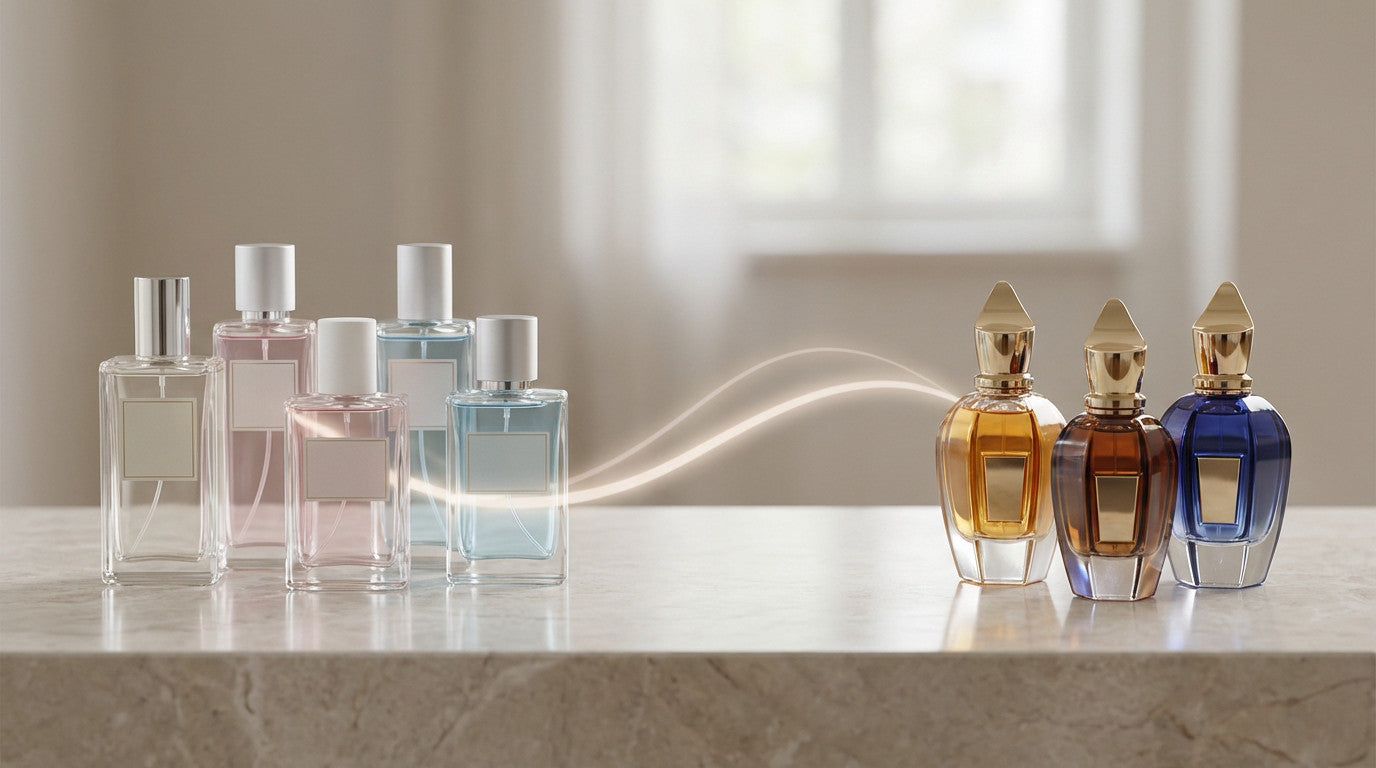 parfum de luxe comparé a des dupes provenants de zara