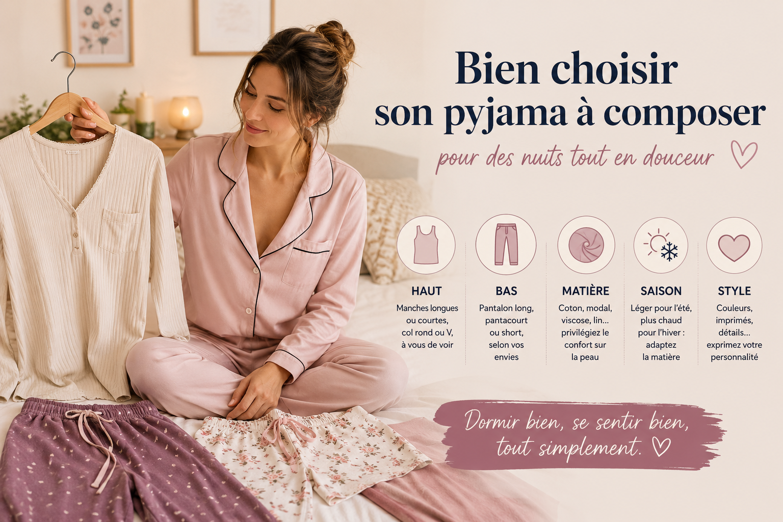 Pyjamas à composer femme : le guide confort