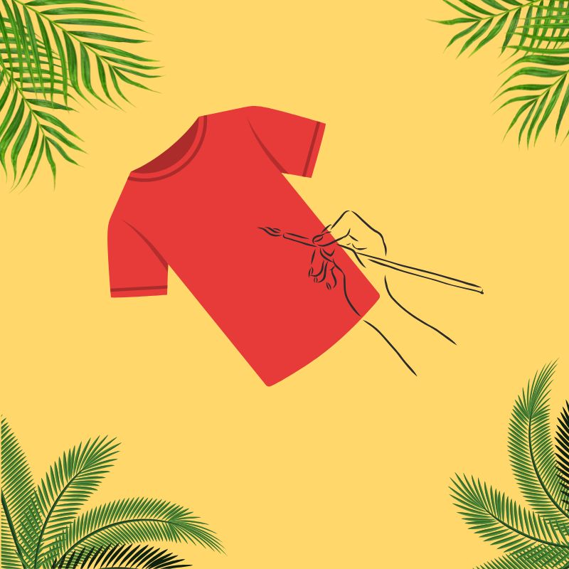 tee shirt en train d'être personnalisé