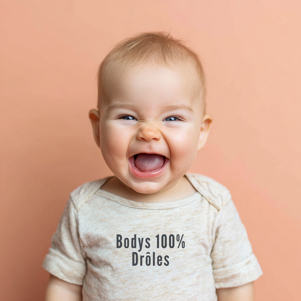 Body bébé rigolo en coton bio - collection de bodies humour imprimés en France