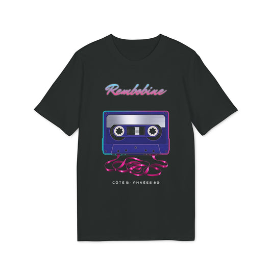 T-shirt rétro Rembobine – cassette années 80