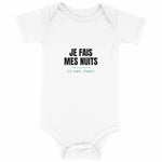 Body bébé rigolo – Je fais mes nuits (c'est faux) - Vignette | Mon T-shirt Personnalisé
