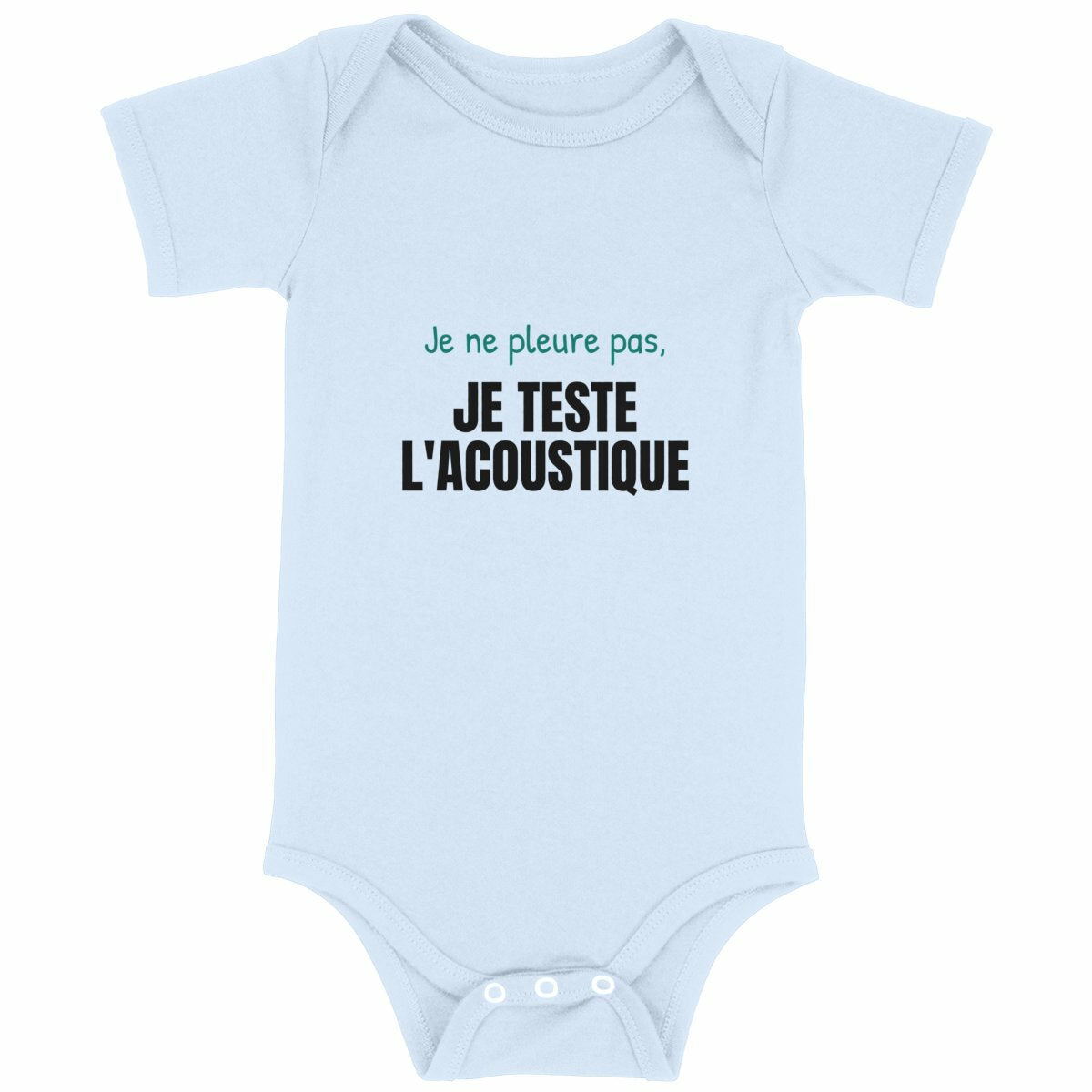 Body bébé drôle – Je teste l'acoustique - face_bleu
