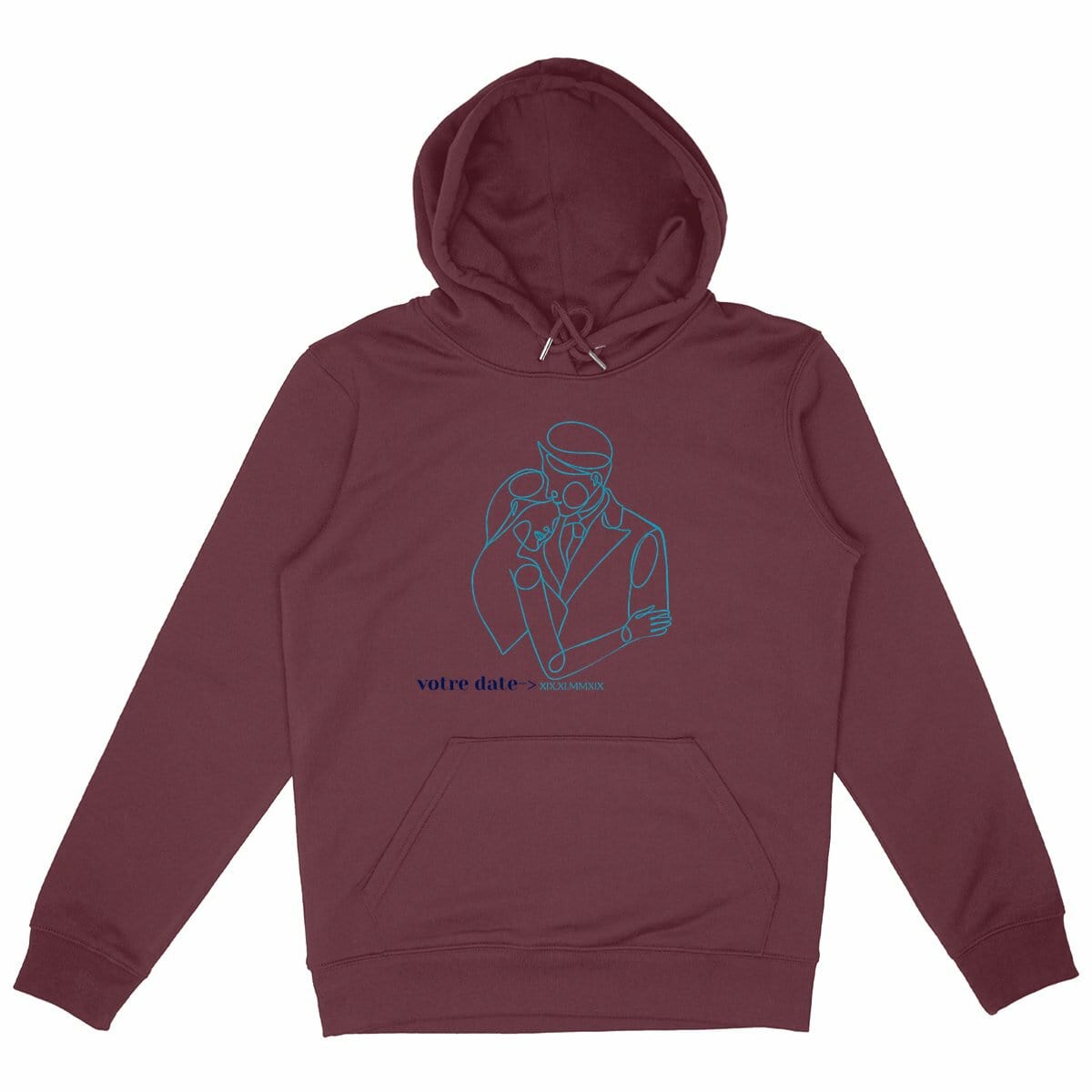 Pull couple personnalisé – Date en chiffres romains