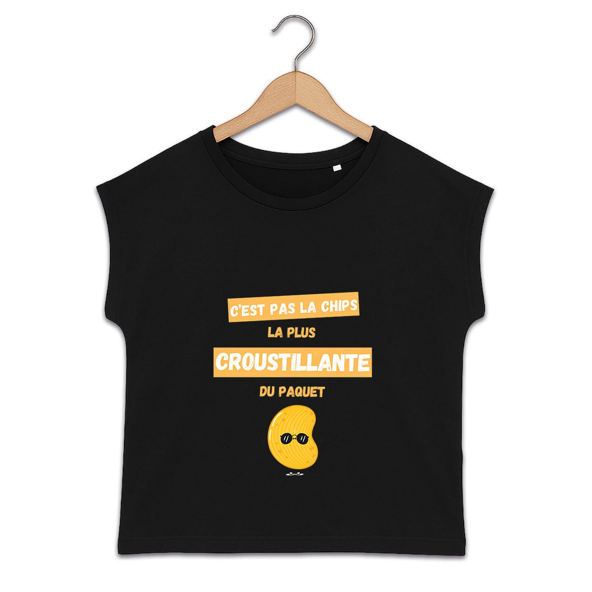 T-shirt humour décalé femme – C’est pas la chips la plus croustillante du paquet