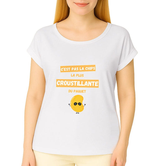 T-shirt humour décalé femme – C’est pas la chips la plus croustillante du paquet