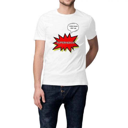 T-shirt Unisexe épais - Mon papa super-héros